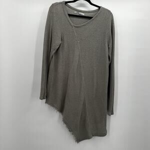 Lurdes Bergada Tunic Womens Large Grey Minimalist Asymetrical Lagenlook Neutral